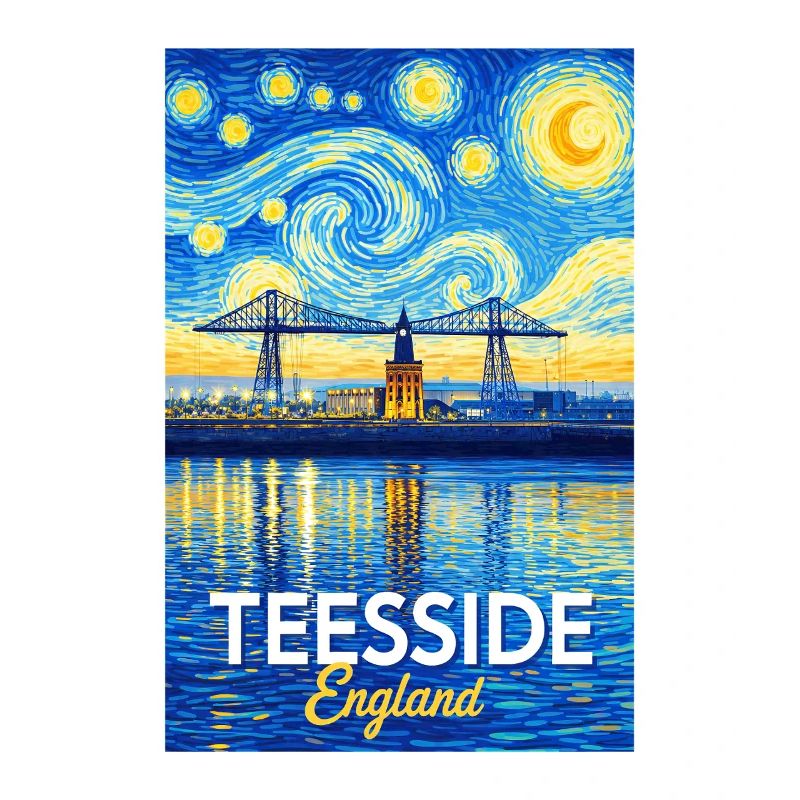 Pont néon de Teesside en Angleterre