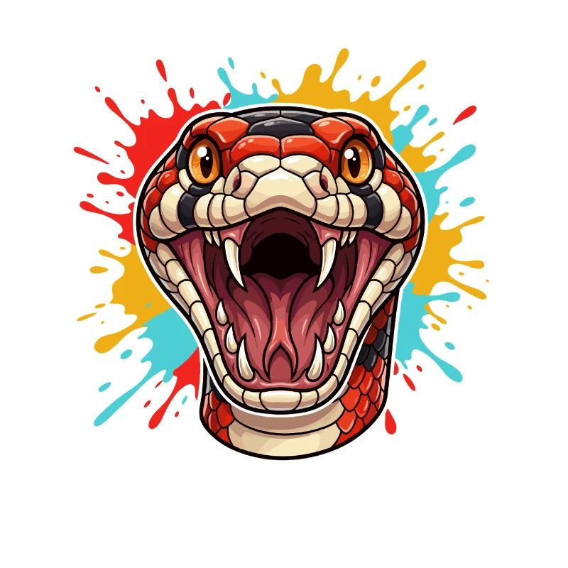 Tête de serpent en choc de couleur