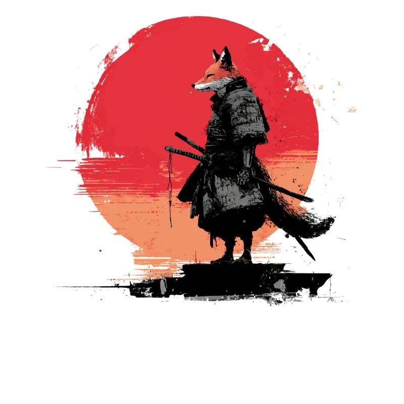 Fuchs-Samurai bei Sonnenuntergang