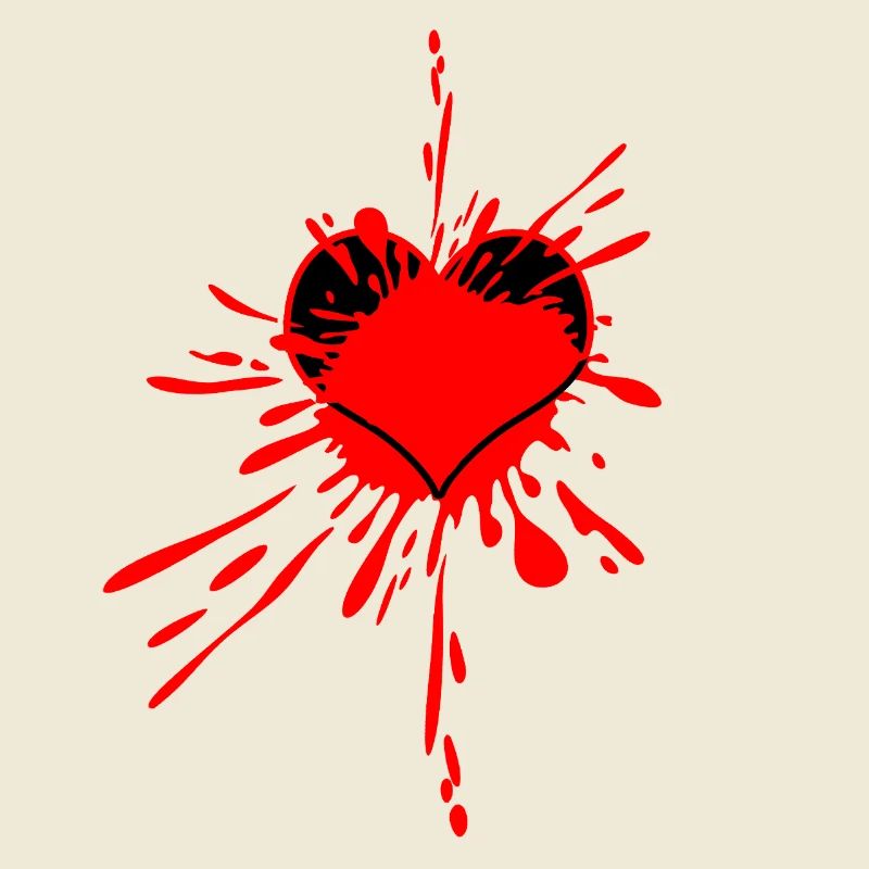 Rotes Herz-Splatterkunst