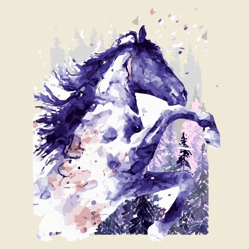 Équitation - Équitation - École d’équitation - Aquarelle