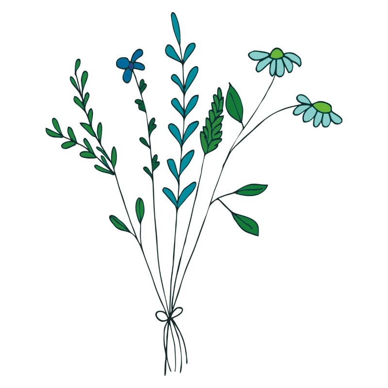 fleur prairie tons bleus fleurs sèches