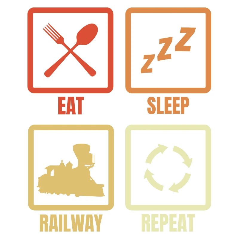 Manger dormir chemin de fer répéter