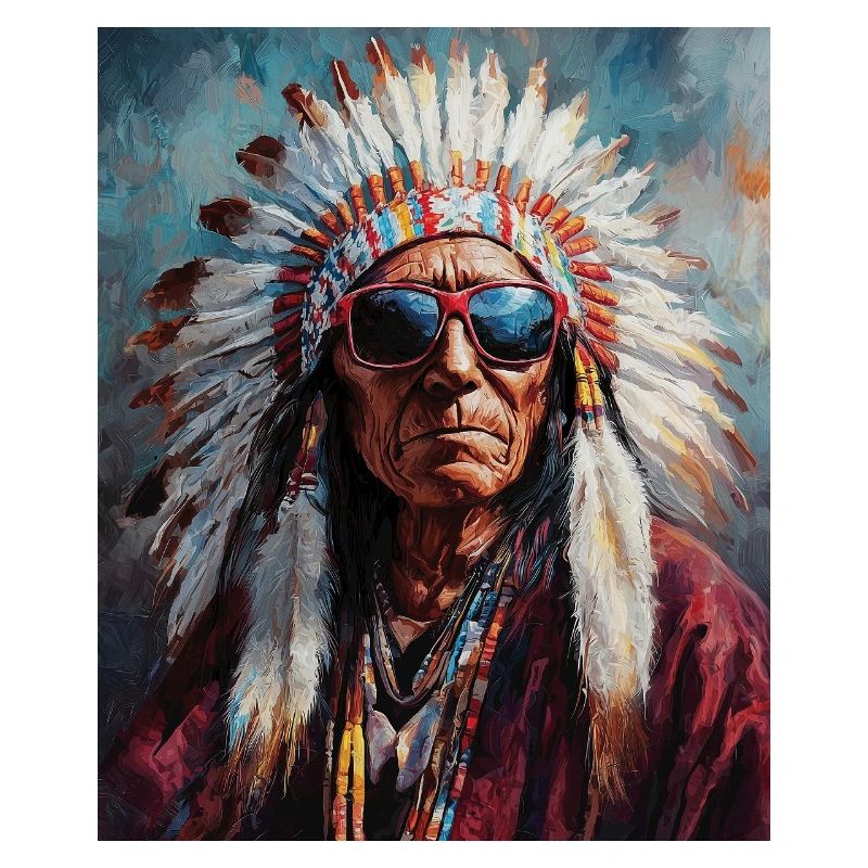 Indianer Häuptling mit Sonnenbrille