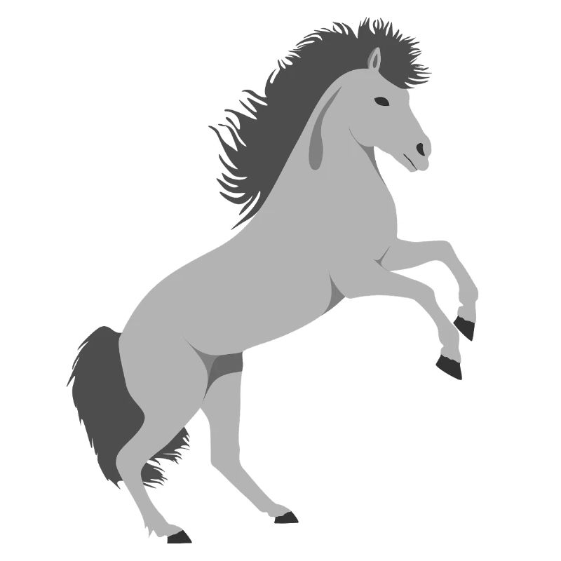 Steigender Schimmel Pferd
