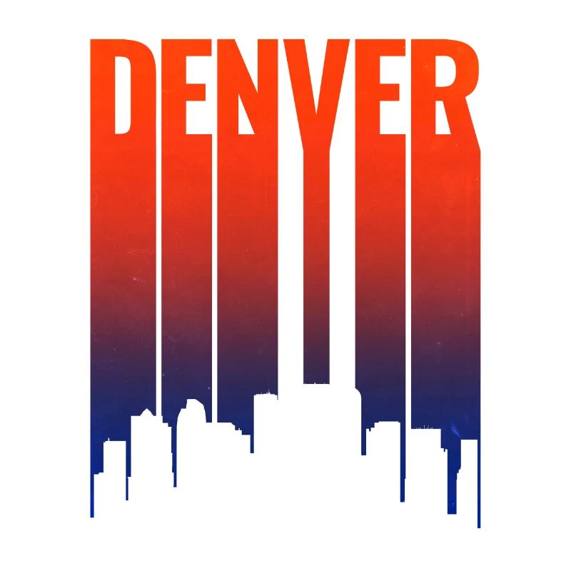 Denver Skyline Sonnenuntergang Gradient