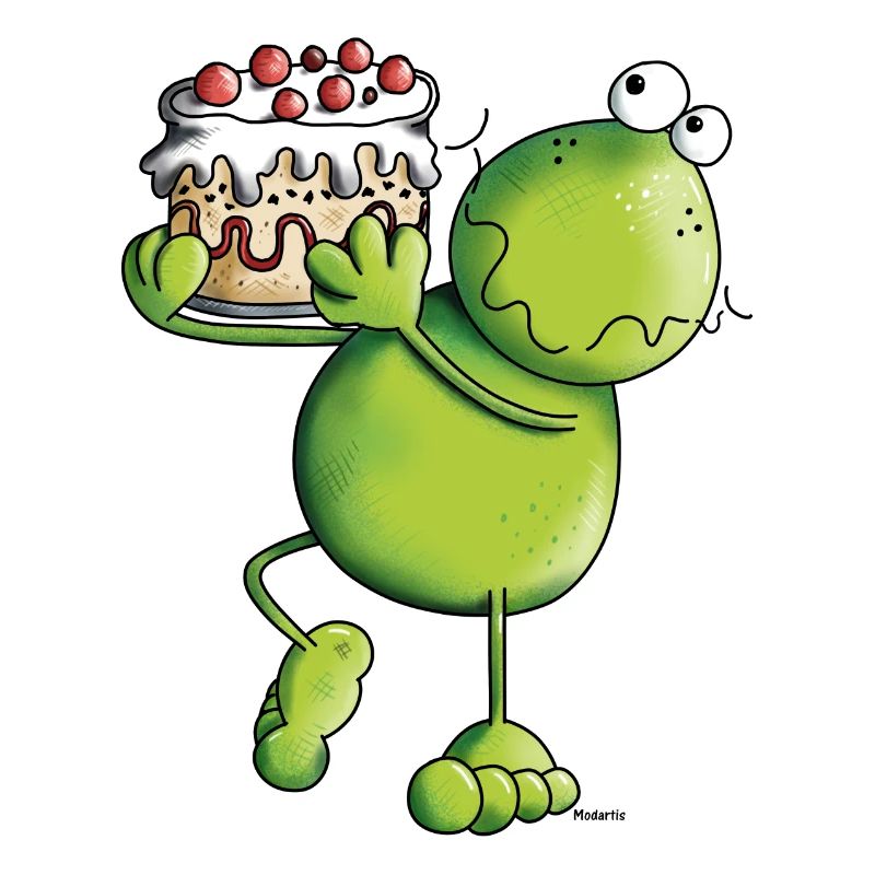 Frosch mit Kuchen
