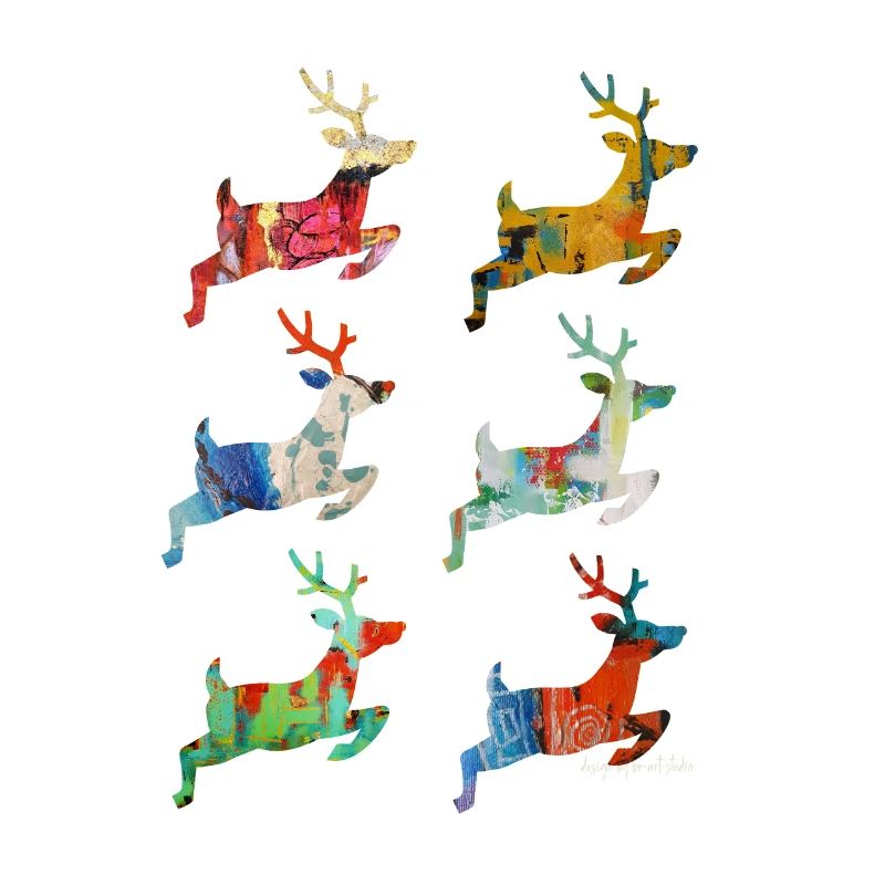 Caribou Style abstrait coloré