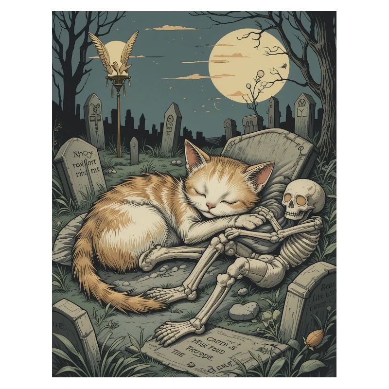 Moonlit Graveyard Kitten
