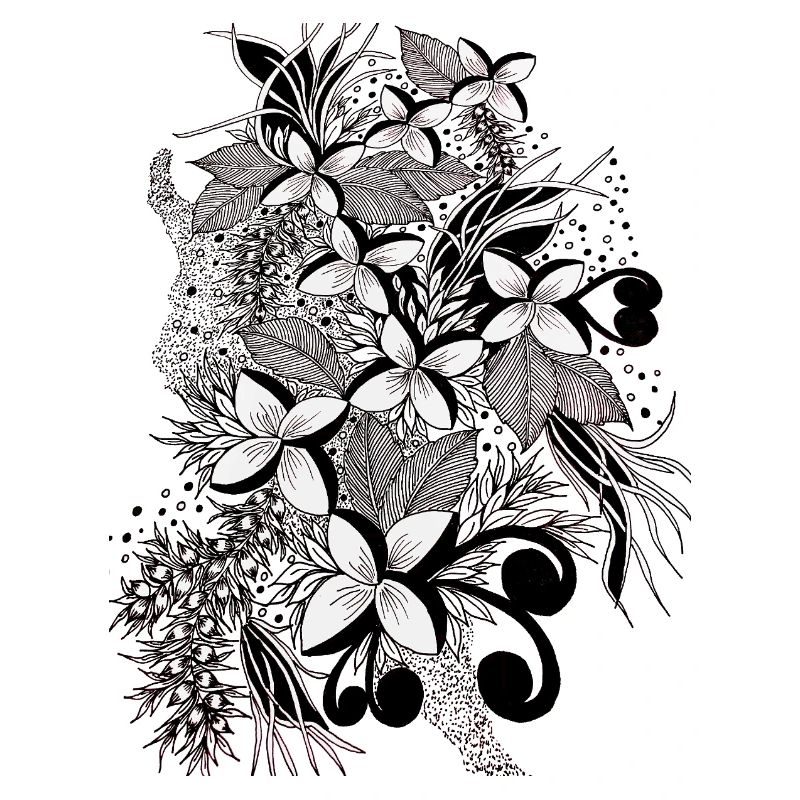 Monochrome flower lines