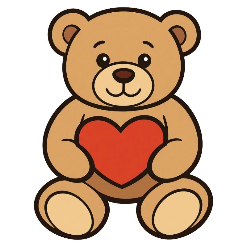 Teddy Bear with Heart Comic Art
