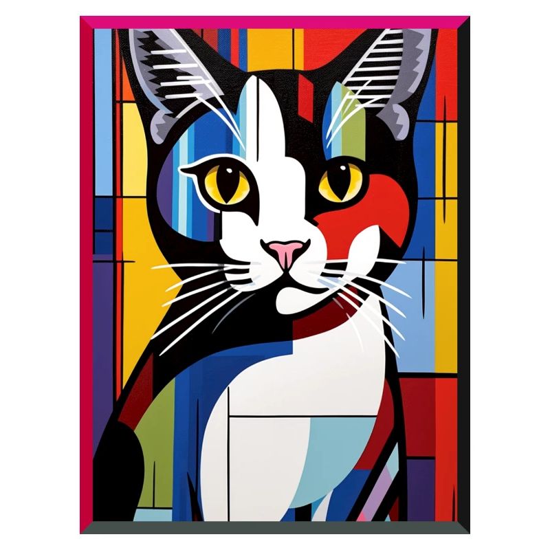 Portrait de chat coloré abstrait dans le style pop art