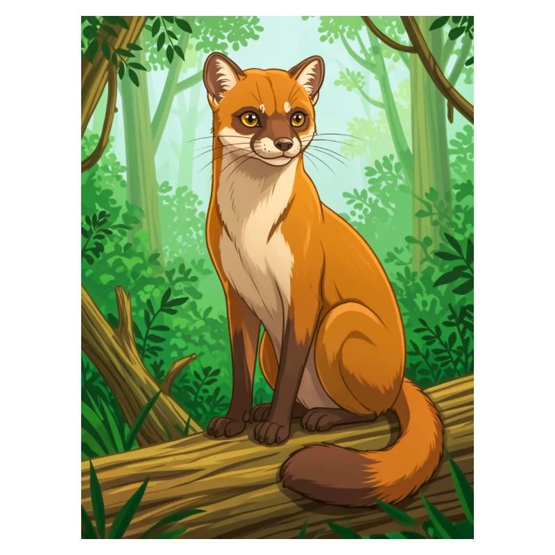 Fossa Elégante chasseresse de Madagascar, épurée, sile
