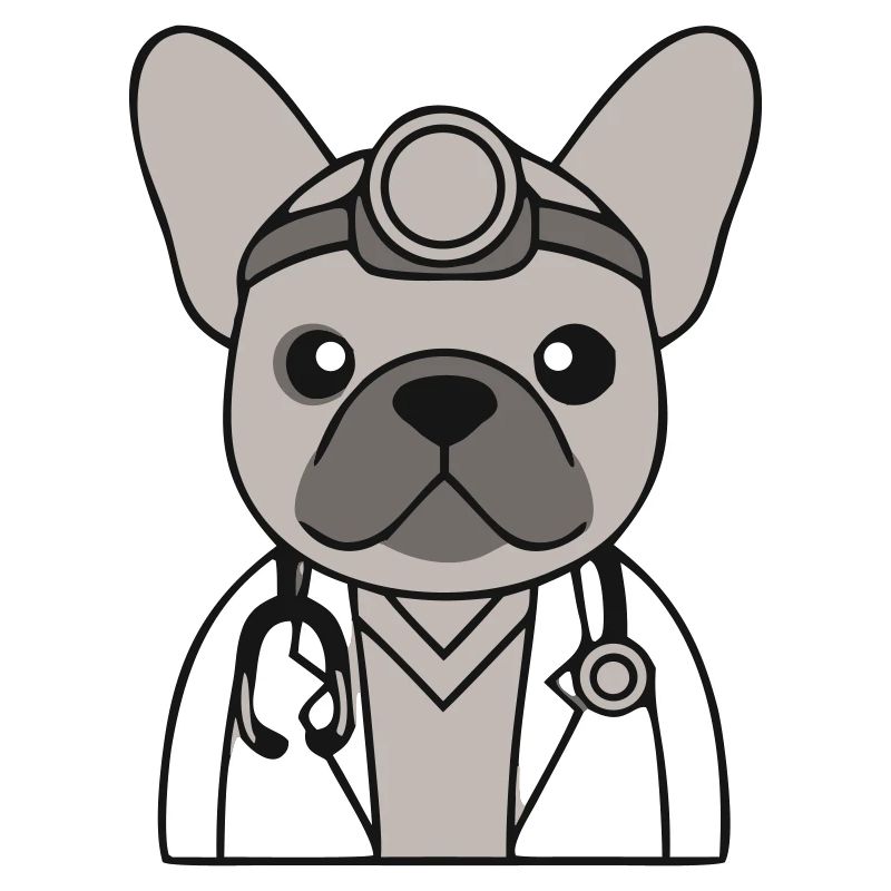 Frenchie Arzt Stethoskop Comic