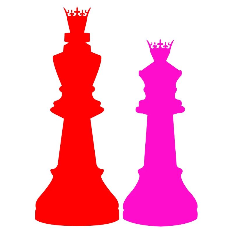 Doppelte Schachqueen Silhouetten