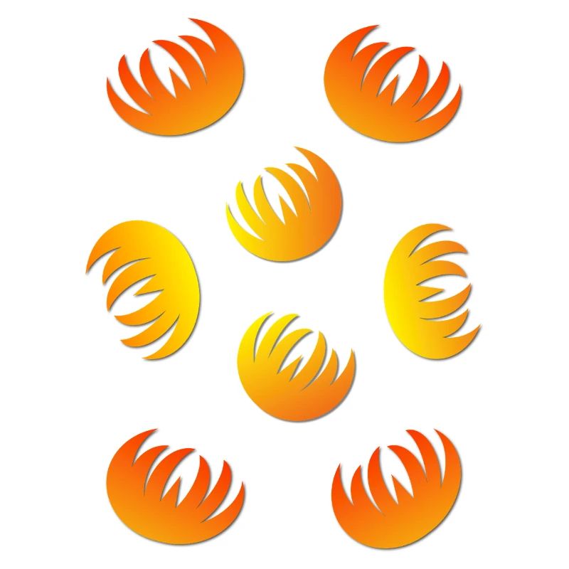 Flame Ring Pattern Yellow Orange