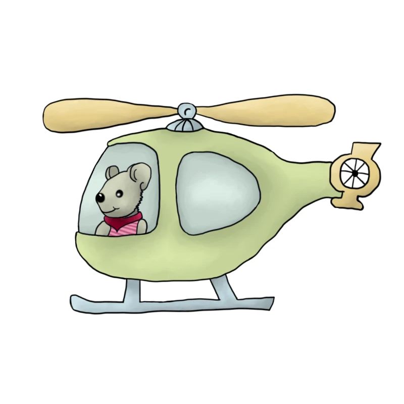 Maus im Hubschrauber