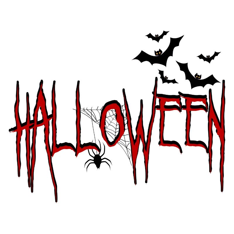 Halloween with Spider and Bat Horror Design