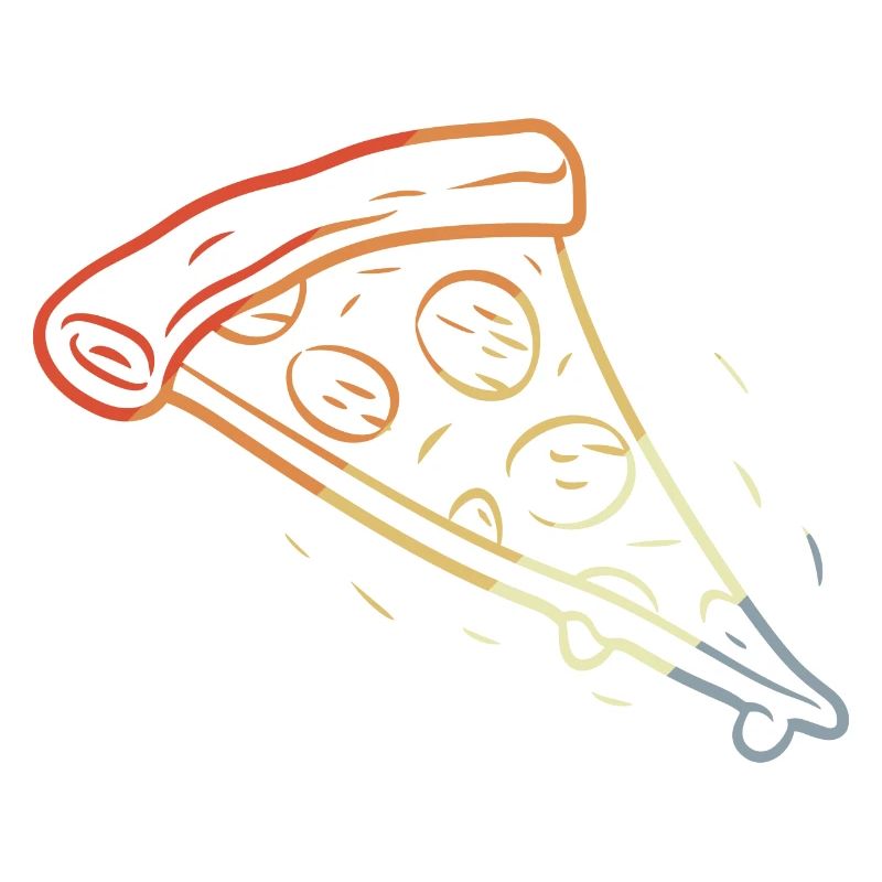 Retro Pizza Slice Sketch