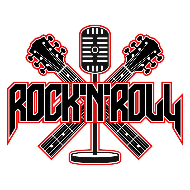 Emblème du micro et guitares RocknRoll
