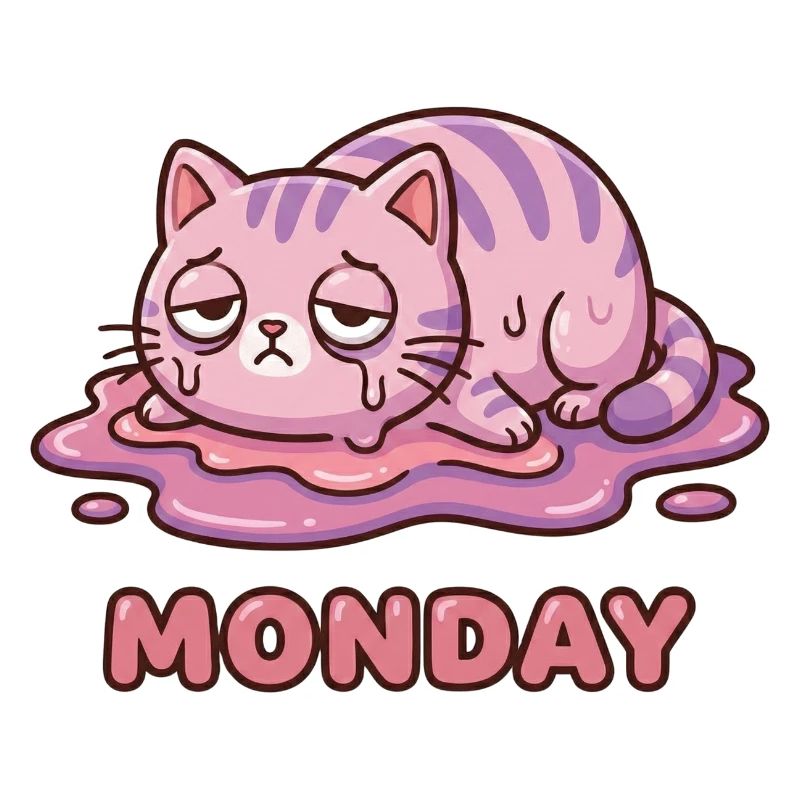 Je déteste les lundis - Chat mignon épuisé