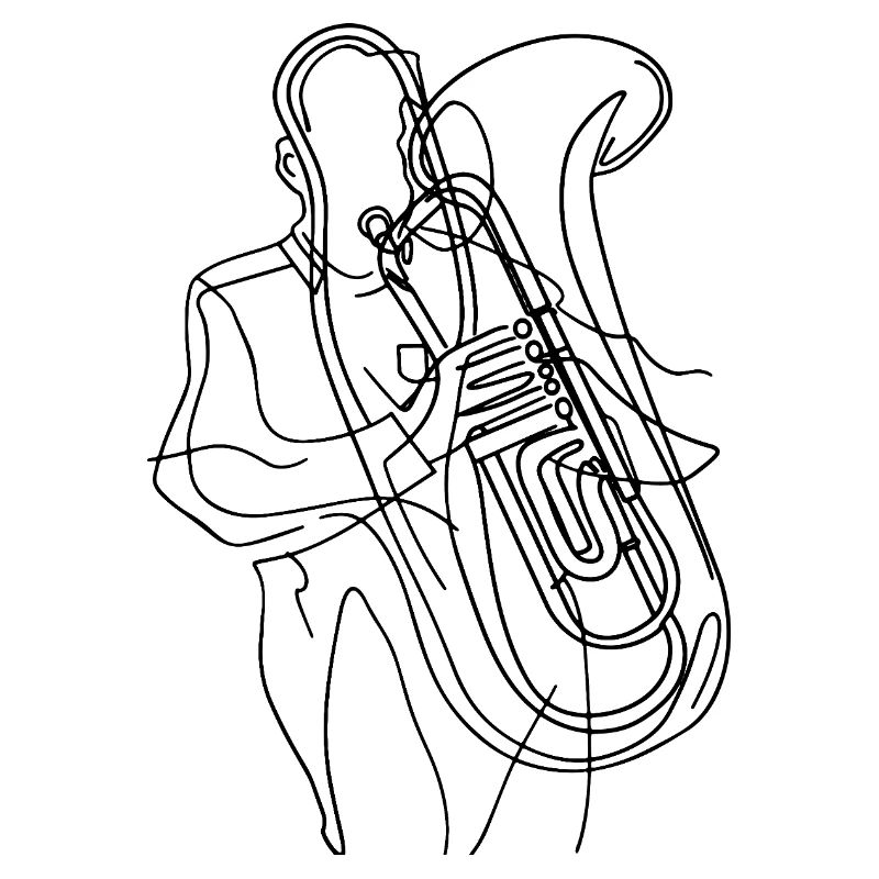 Tuba player Drawing