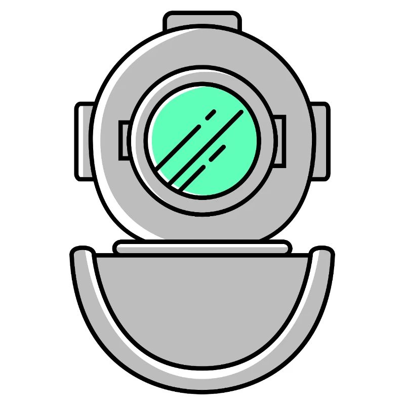 Symbole de plongée avec casque de plongée