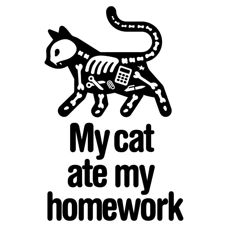 Mon chat a mangé mes devoirs à l'école