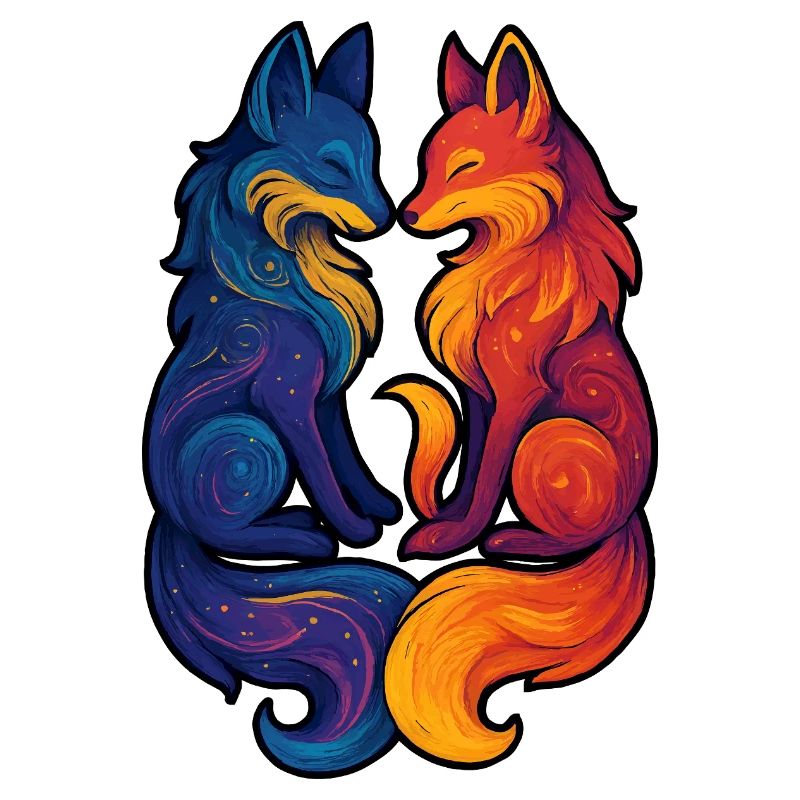 Celestial Foxes | Mythical Twin Goddess