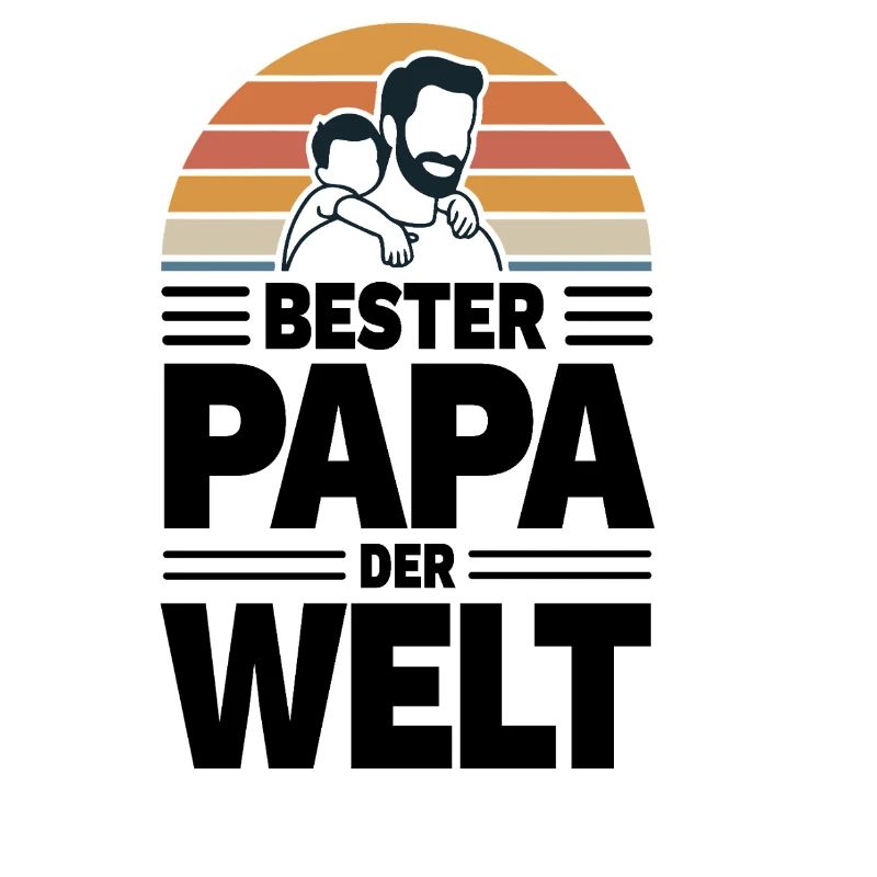 Le meilleur papa du monde dans un coucher de soleil rétro