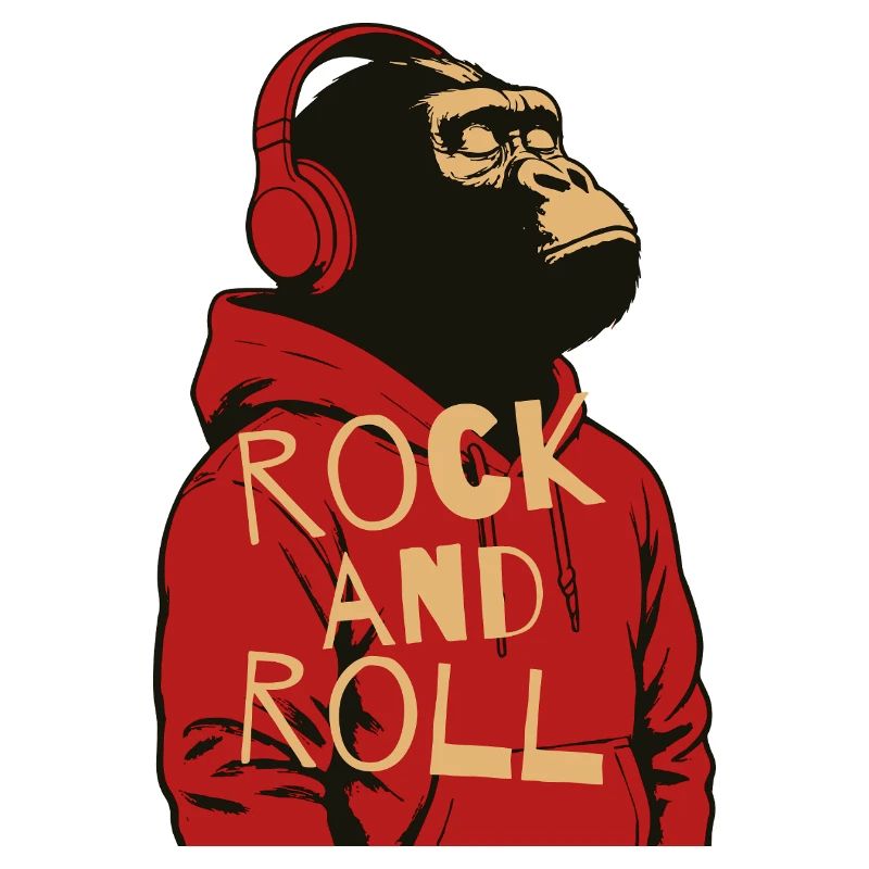 Sweat à capuche Gorilla Rock And Roll