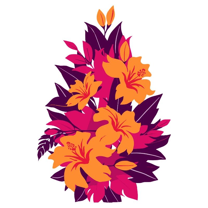 Hibiscus Neon Fire Flowers