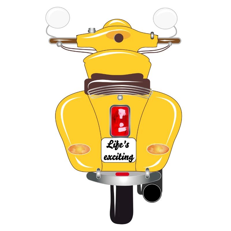 sonnengelber Roller mit aufregendem Kennzeichen