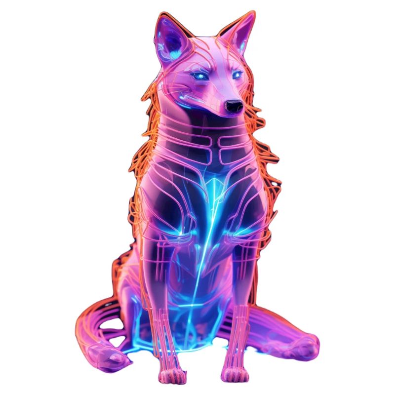 Neon Cyberwolf Kunstdesign