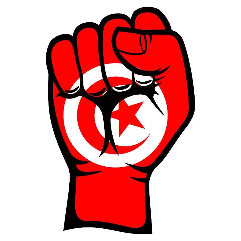 Drapeau de la Tunisie Poing Symbole de la Main
