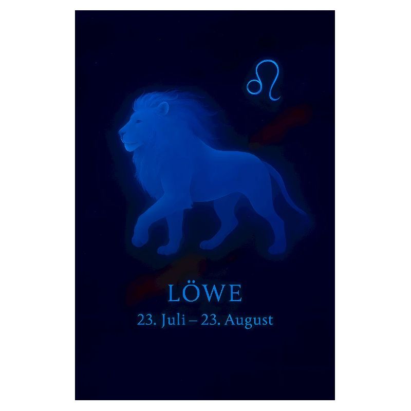 Löwe Sternzeichen 23.07. – 22.08. Neon Design 