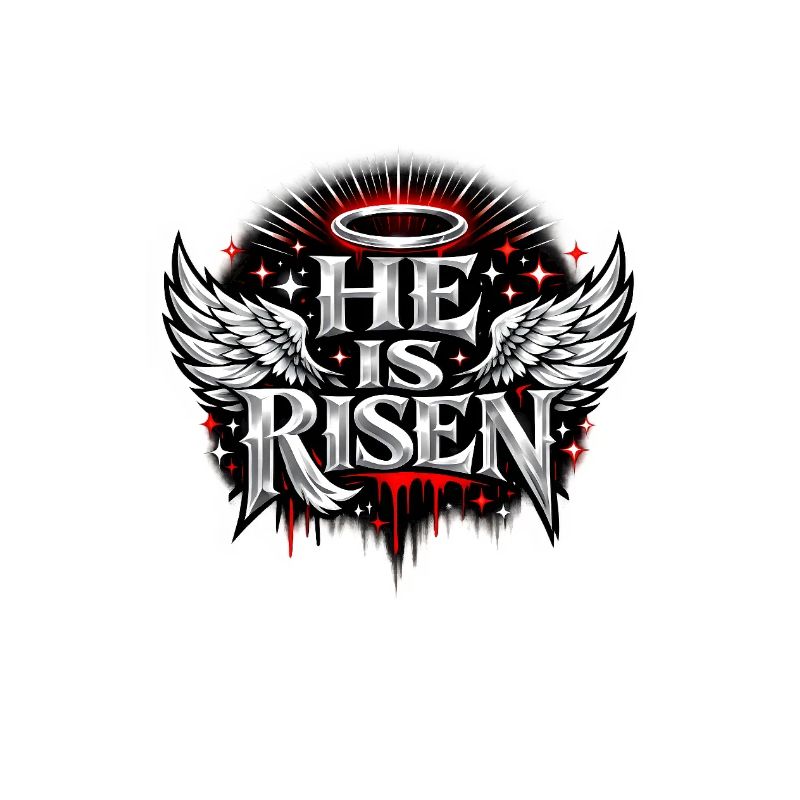 He is risen with angel wings