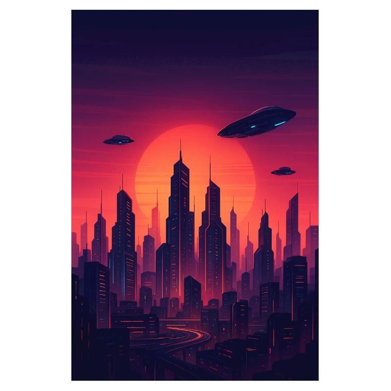 Red Sunset Skyline Future