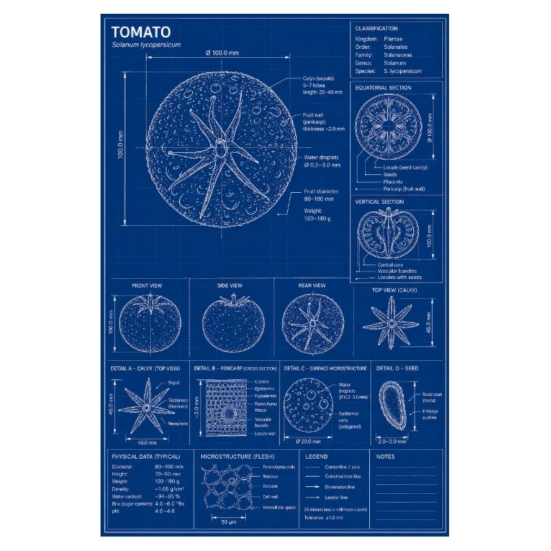 Diagramme de plan de la tomate