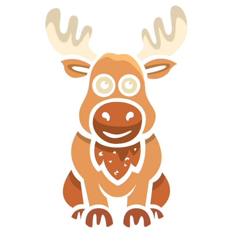 Cute Cartoon Moose