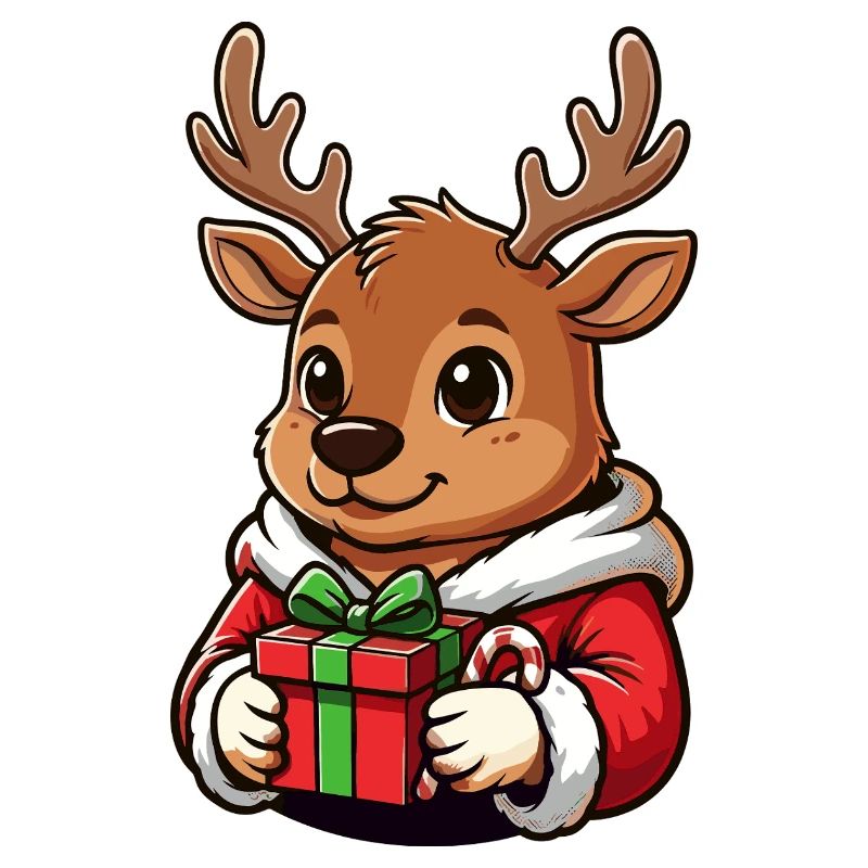 Christmas Reindeer with Gift