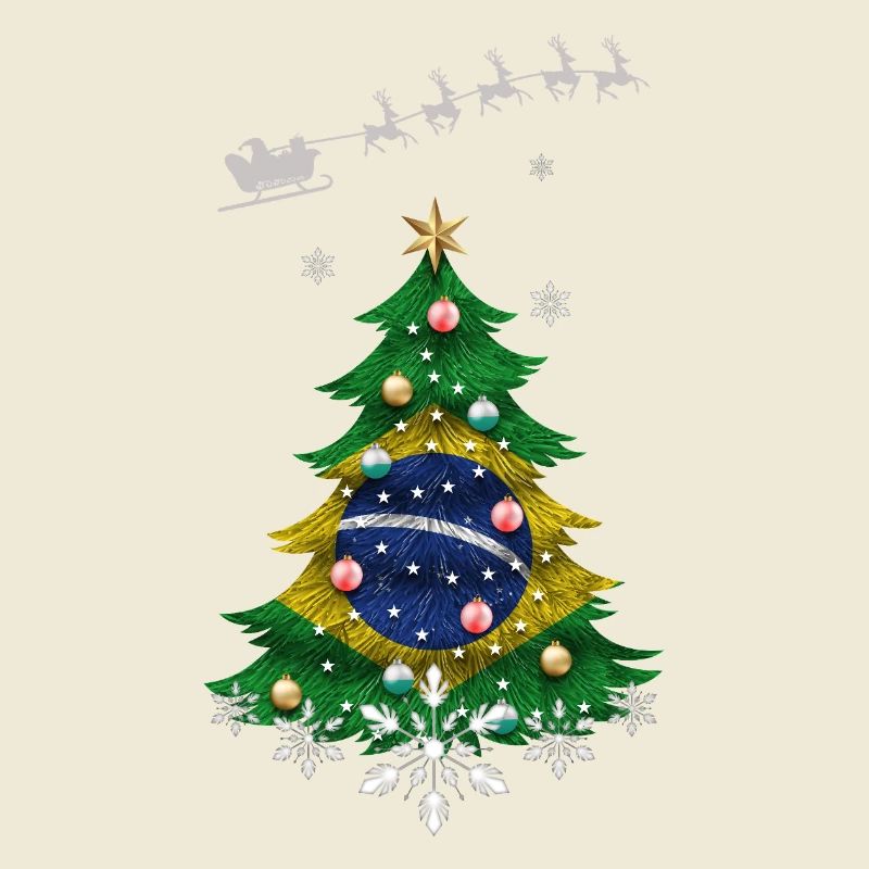Sapin de Noël avec drapeau du Brésil