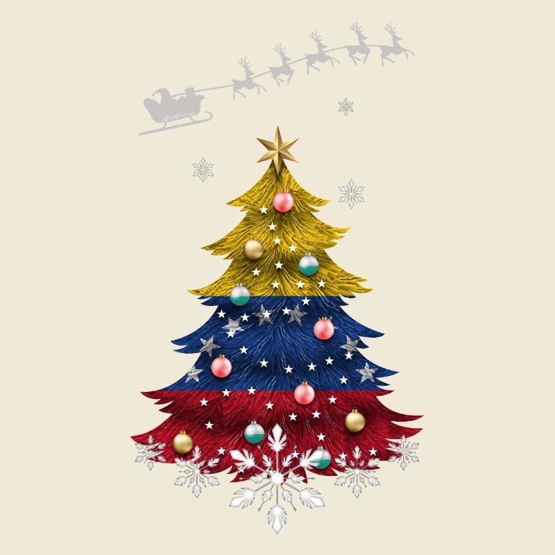 Arbre de Noël avec drapeau du Venezuela