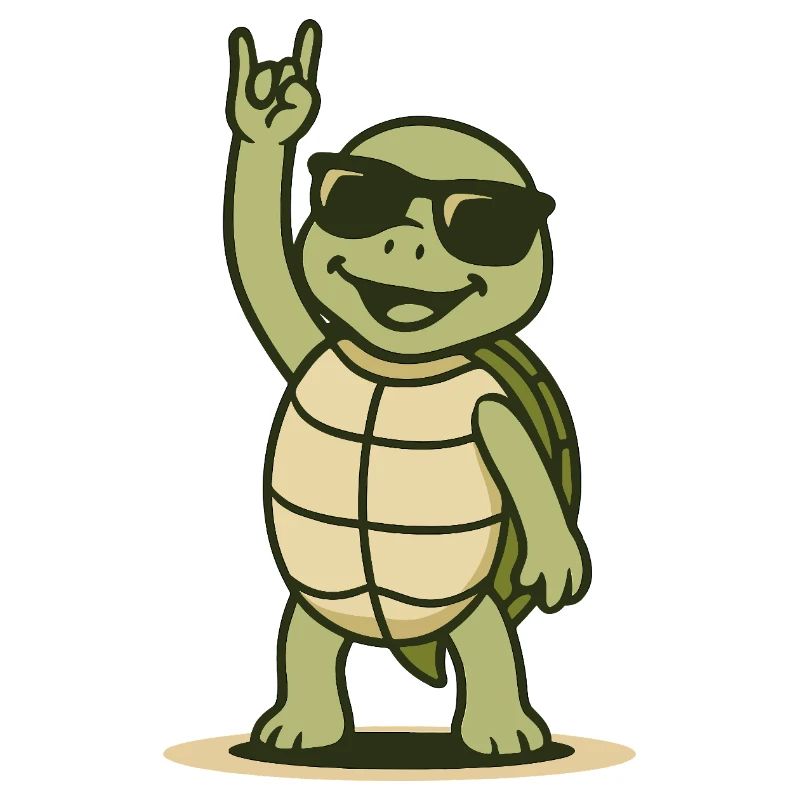 Rocking turtle with sunglasses