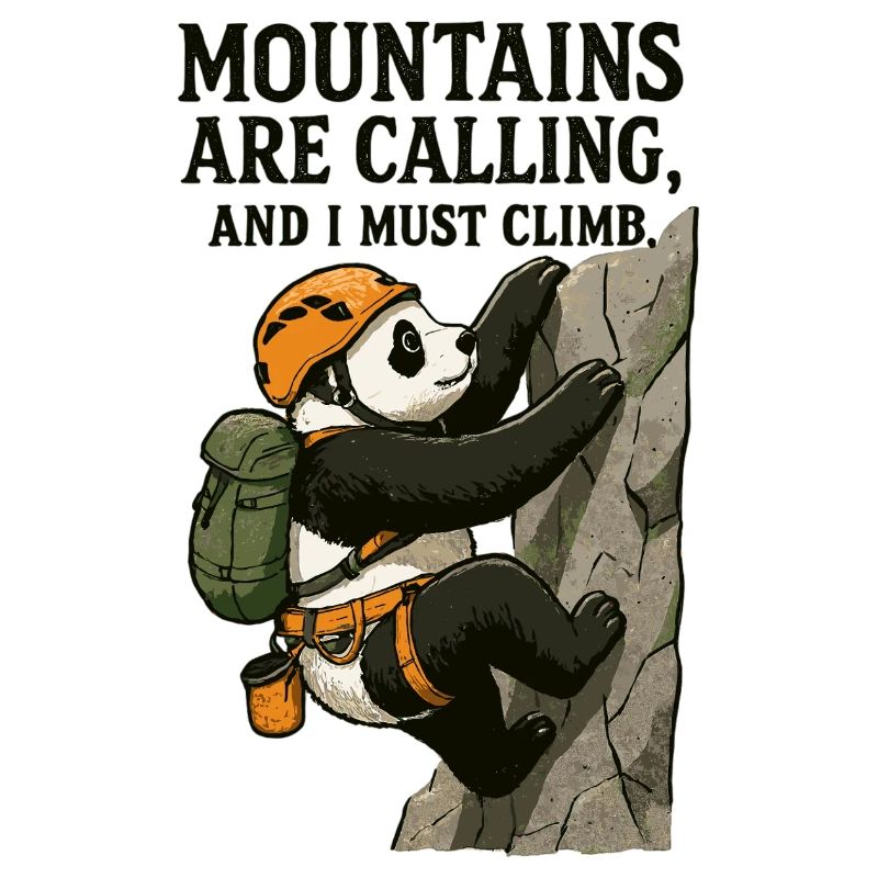 Bloc panda grimpeur drôle