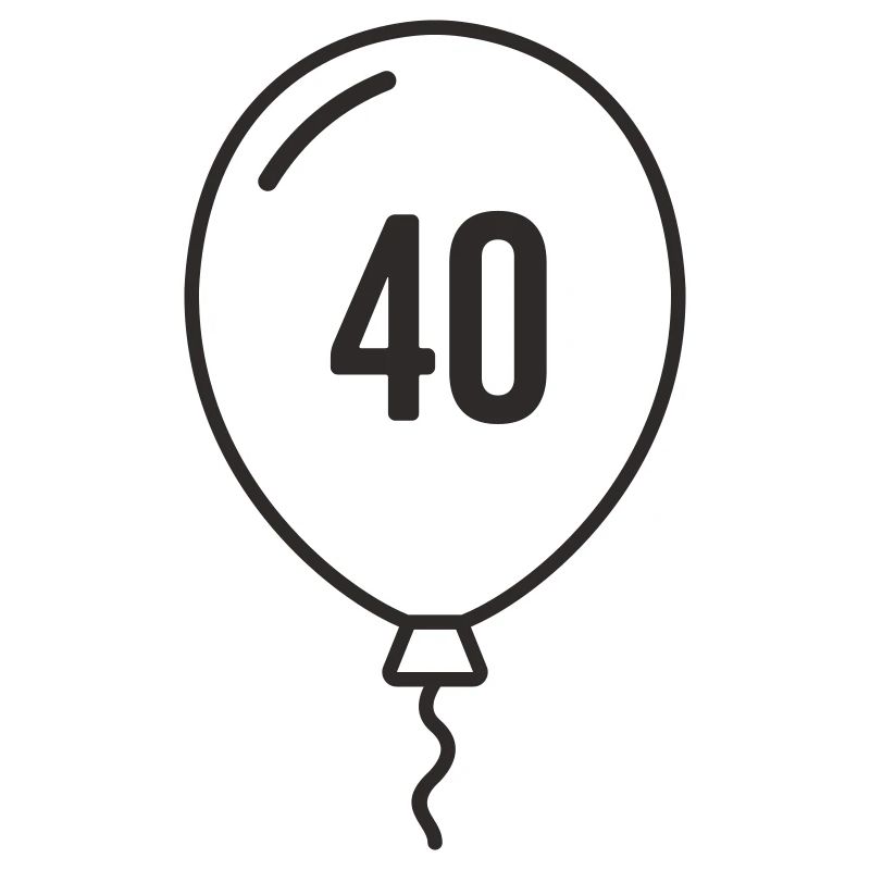 Ballon numéro 40 – Conception ronde d’anniversaire