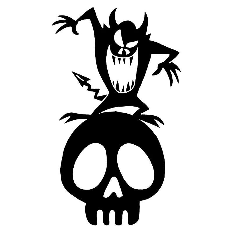 Schädel und schwarzer Dämon