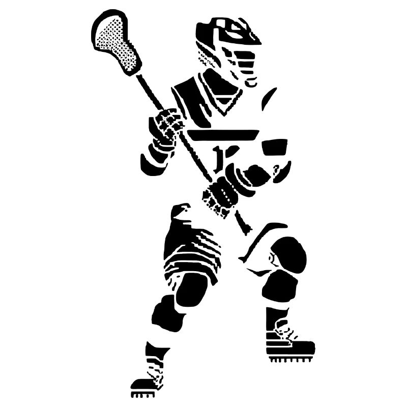 Lacrosse Player Pixel Graphic