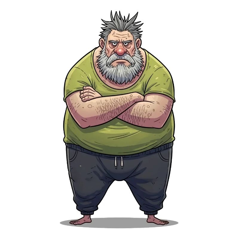 Dessin animé géant grognonneux
