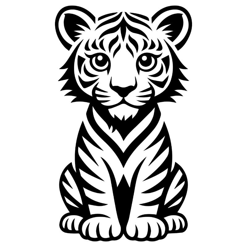 Minimal linear tiger for textiles